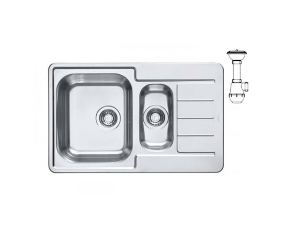 Мойка ALVEUS LINE MAXIM 70 SAT-90 795X505 в компл. с сифоном 1130555,
