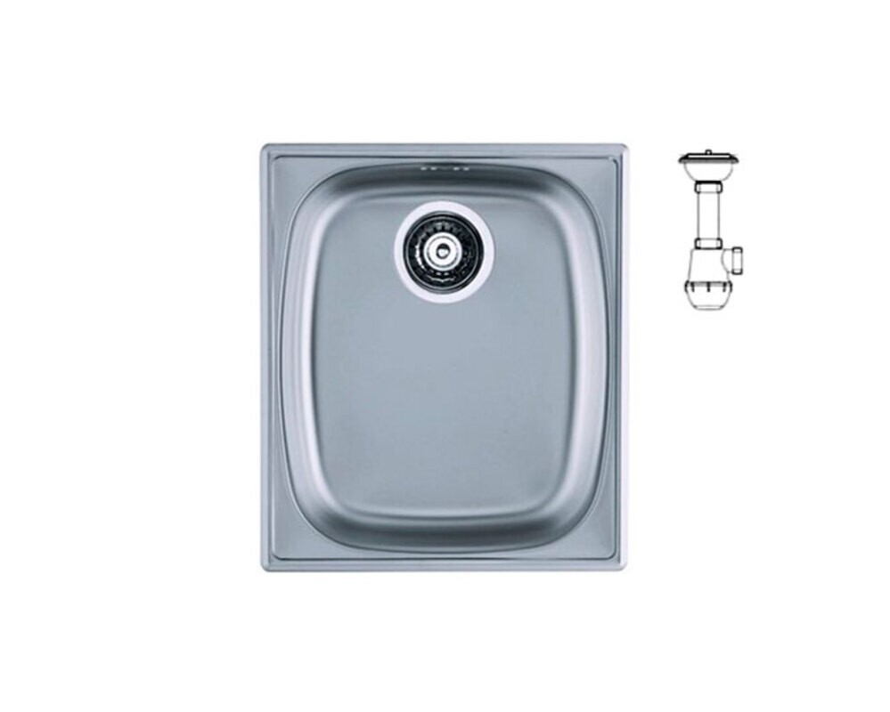 Мойка ALVEUS BASIC 10 NAT-90 380X440 в комплекте с сифоном 1130550,