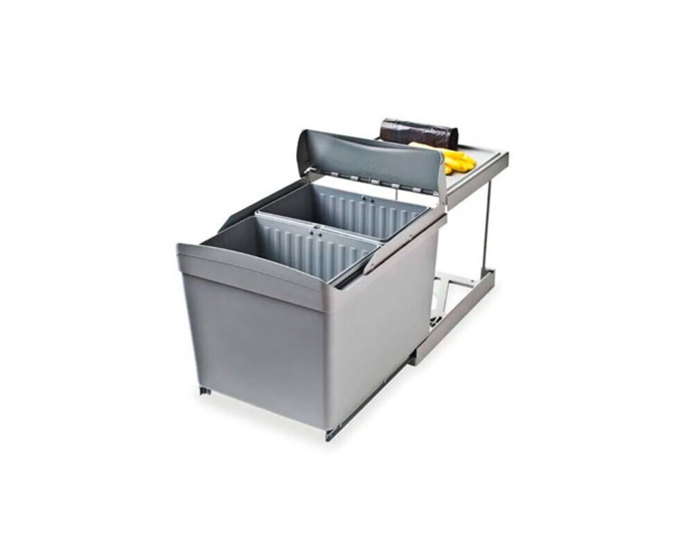 Система сортировки мусора ALBIO 30 2X16 L серый пластик ALVEUS,