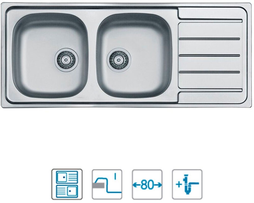 Мойка ALVEUS LINE 100 NAT-90 1160X500 в компл. с сифоном 1130555,