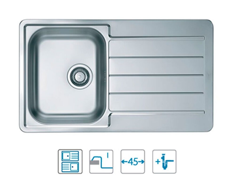 Мойка ALVEUS LINE 20 NAT-90 860X500 в компл. с сифоном 1130551,