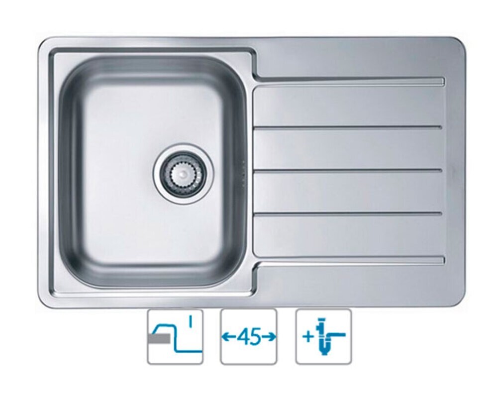 Мойка ALVEUS LINE 80 NAT-90  790X500 в комплекте с сифоном 1130551,