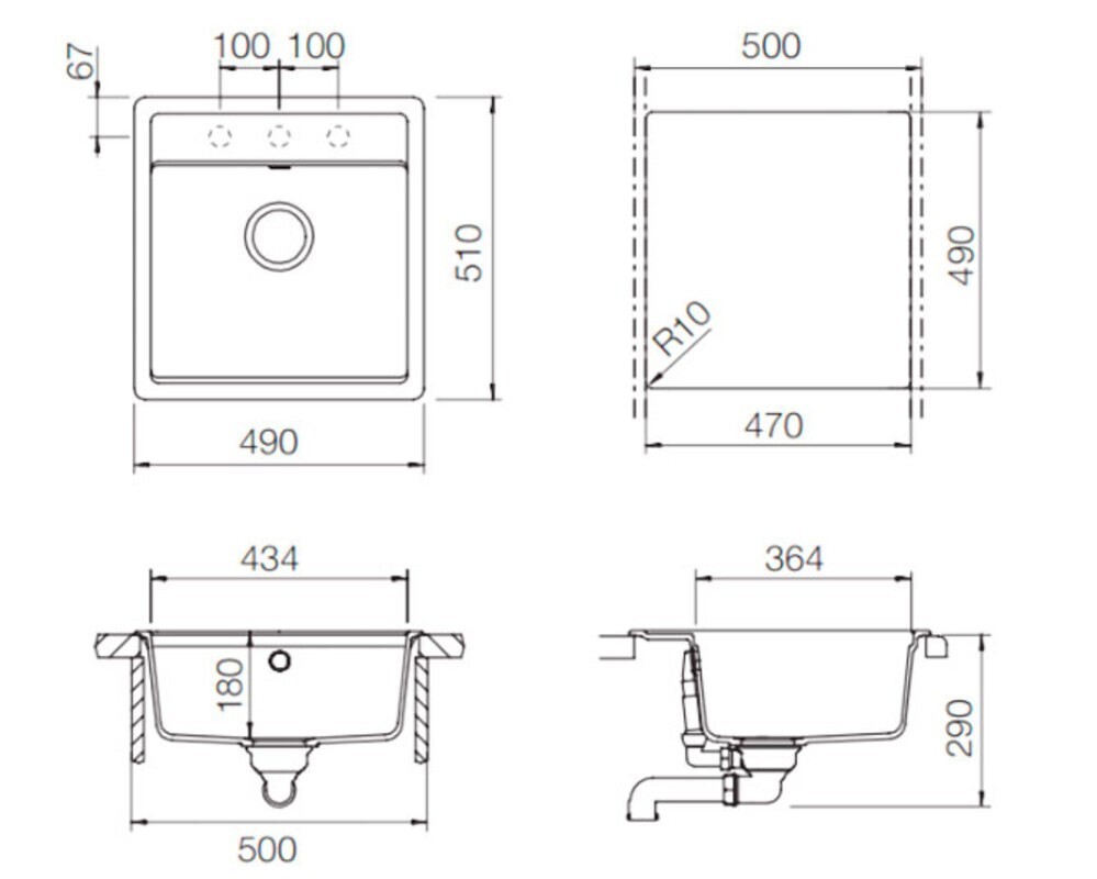 Мойка SCHOCK VERO 50 Cristadur поларис 490х510