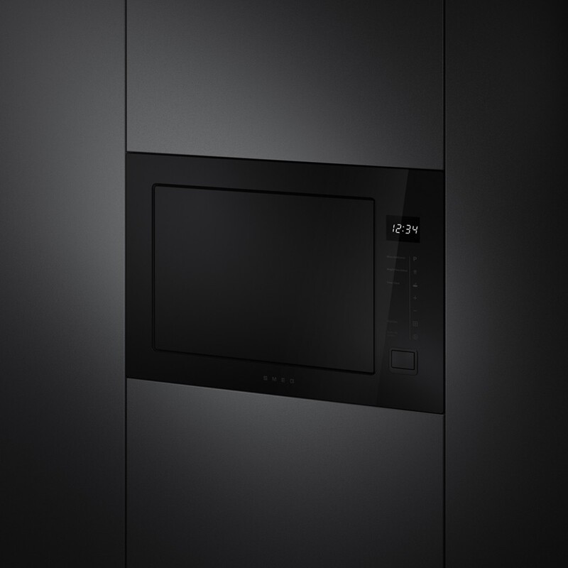 SMEG FMI225BI Встраиваемая микроволновая печь, 60 см, высота 38 см, 6 функций, чёрное стекло