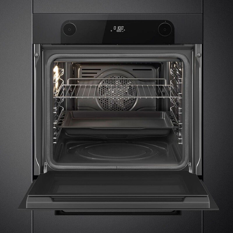 SMEG SFP6201TB Многофункциональный духовой шкаф с пиролизом, 60 см, 10 функций, черное стекло